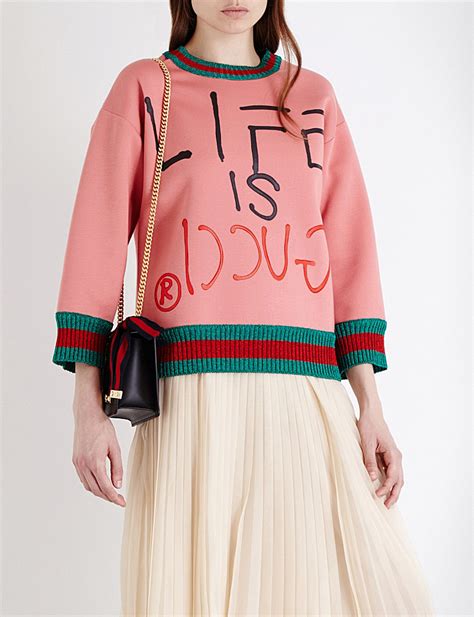 life is gucci sweatshirt pink|Gucci official website usa.